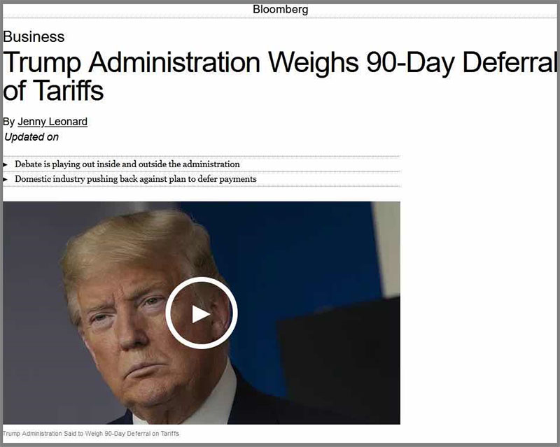 美国拟推迟进口关税90天！G20峰会呼吁减免关税！